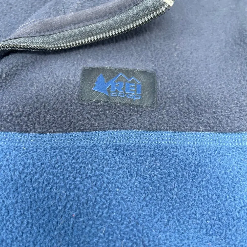 REI Coop Mens Large Blue Full Zip Soft Fleece Long Sleeve Sweater Jacket